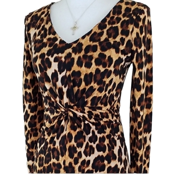 JENNIFER LOPEZ Yellow/Brown Leopard Print Dress XS - Picture 1 of 10